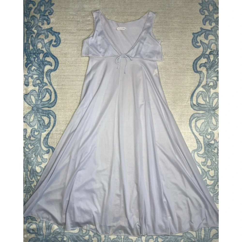 John Kloss X Cira Nylon Lingerie Robe & Nightgown Sz Medium Vintage Peignoir Set